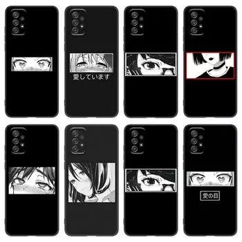 Эстетический чехол для телефона с грустным японским аниме для Samsung A21 A30 A50 A52 S A13 A22 A32 4G A23 A33 A53 A73 5G A12 A31 A51 A70 A71 A72 Samsung A22 4G