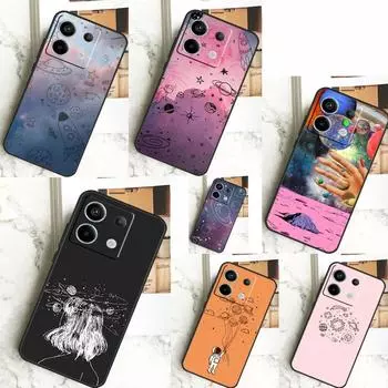Эстетический чехол Planet для Xiaomi Redmi Note 13 Pro 12 11 9 10 12S 11S 10S 9S Redmi 13 12 10C 12C 13C Redmi Note 10 4G