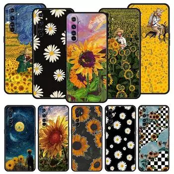 Эстетический чехол с подсолнухом для Realme GT Neo 2 3 3T, чехол для телефона Realme 11 10 9 8 5G 7 6 GT2 Pro Plus C21 C11 C25 C35, силиконовый чехол Realme 10
