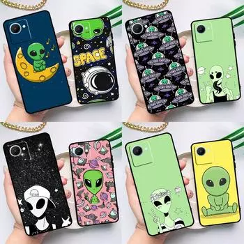 Эстетический милый мультяшный инопланетный чехол для Realme C55 C33 C31 C35 C30 C11 C15 C25s C21Y GT Neo 5 3T 2T 8 9 10 11 Pro Plus Realme 11 Pro Plus