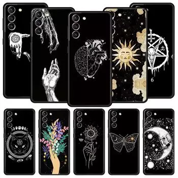 Эстетический мягкий чехол для телефона Moon Tarot Cat для Samsung Galaxy S23 S22 S21 S20 FE Ultra 5G S10 S10E S9 S8 Plus 10 20, чехол-бампер Samsung S22 Ultra 5G