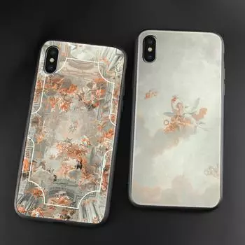 Эстетический пастельный розовый силиконовый чехол в стиле барокко с религиозным искусством для iPhone 6s 7 8 Plus X XR XS 11 12 13 mini Pro Max iPhone 6 6s