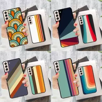 Эстетический винтажный чехол в стиле ретро в полоску для Samsung Galaxy S20 FE S22 S21 Ultra Note 20 S8 S9 S10 Note 10 Plus S21 FE. Galaxy S8 Plus