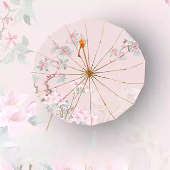 Эстетический женский зонт из цветной резины в китайском стиле для использования как в солнечную, так и в дождливую погоду, защита от солнца и ультрафиолета, защита от солнца