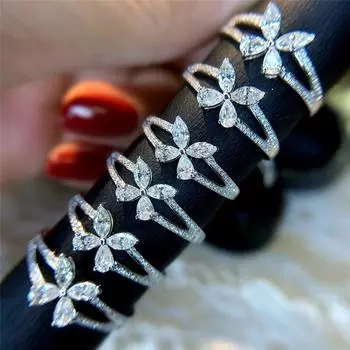 Эстетическое кольцо-бабочка с фианитом AAA, женские аксессуары для вечеринки, модные кольца, женские украшения 10