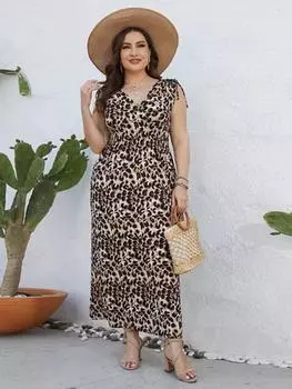 Эстетическое винтажное свободное платье больших размеров на бретельках Женская мода Повседневная тонкая одежда в горошек с V-образным вырезом Женский дизайн без рукавов с открытыми плечами Одежда Леди XL розовый