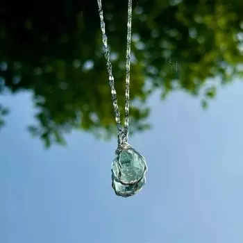 Эстетичное ожерелье-подвеска Vital Crystal Натуральный камень неправильной формы Цепочка Чокер Пара циан