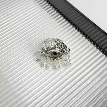 Эстетичное винтажное кольцо «Глаз дьявола» с кисточками, кольцо с имитацией жемчуга и глазурью, модное деликатное открывающееся кольцо на палец, сувениры для вечеринок 1PCS серебряный