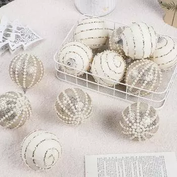 Эстетичные украшения из пенопластовых шаров, идеально подходящие для праздничных встреч, 12 шт. чёрный