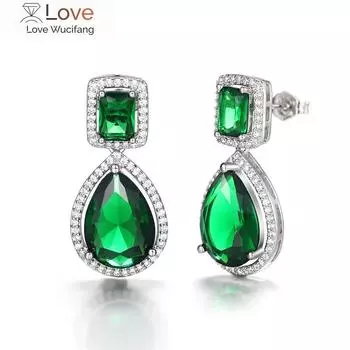 Эстетичные женские темпераментные серьги-подвески с зеленым кристаллом, изящные аксессуары для юбилейной вечеринки, модные украшения