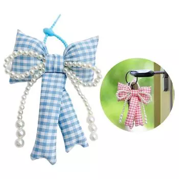 Эстетичный брелок с подвеской в виде банта для женщин и девочек, сумка с бантом, цепочка, кошелек, рюкзак, брелок, аксессуары 2 синий