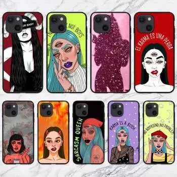 Эстетичный чехол Devil Woman Bad girl для iPhone 11 12 Mini 13 14 15 Pro XS Max X Plus SE XR Shell iPhone15promax