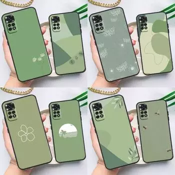Эстетичный чехол Sage Green для Xiaomi Redmi Note 11 10 8 9 12 Pro Note 11S 10S 9S 8T Redmi 10 10C 12C 9C 9T Cover Redmi Note 11