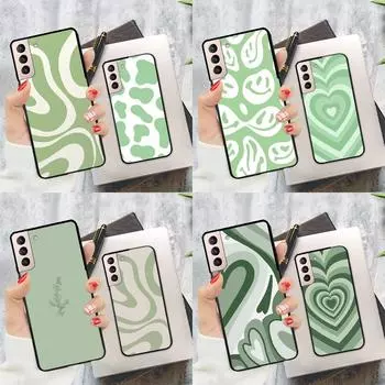 Эстетичный чехол Sage Green Swirl для Samsung Galaxy S21 S20 FE S9 S10 Note 10 Plus Note 20 Ultra S22 Ultra, мягкий чехол Galaxy S9