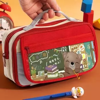 Эстетичный пенал большой емкости для хранения канцелярских принадлежностей Bear, 9 слоев, пенал для студента