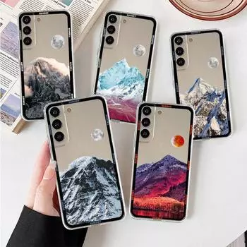 Эстетичный прозрачный чехол Snow Mountain для Samsung Galaxy S22 S20 FE S21 S10 S9 Plus Note 20 Ultra 10 Lite Soft Phone Shell Samsung S22 Ultra 5G