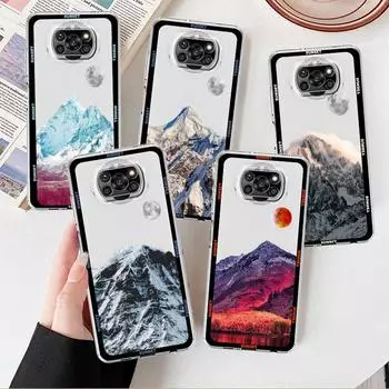 Эстетичный прозрачный чехол Snow Mountain для Xiaomi Mi Poco X3 NFC M3 Pro F3 F1 11 Lite 12 Redmi Note 10 9S 8 7 9 мягкий чехол для телефона Xiaomi Poco M3