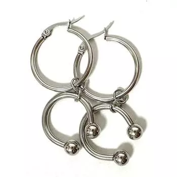 Эстетика гранжа, нержавеющая сталь, U-образные серьги-подковы, серьги-клипсы, подвески, серьги-подвески, панк-готические украшения серебряный