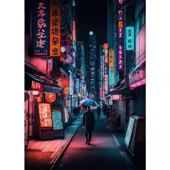 Эстетика неоновых плакатов 80-х годов, Тур по городу, Красочная ночь, Холст, Настенное искусство, Постеры и принты для гостиной, Домашнее украшение, Подарок 21cm30cm NoFrame