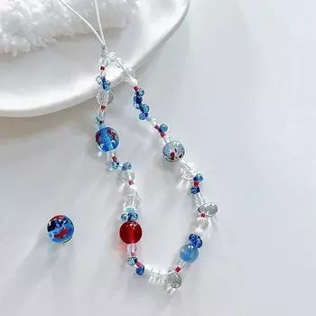 Эстетика Y2K Шнурок для мобильного телефона в стиле Ins с бусинами Цепочка для телефона Защита от потери Ремешок для мобильного телефона Браслет Брелок Подвеска