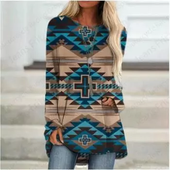 Футболки с принтом Иисуса Христа 3D, женская мода, футболка с длинным рукавом, туника с крестом, длинная винтажная футболка, градиентная одежда для женщин S