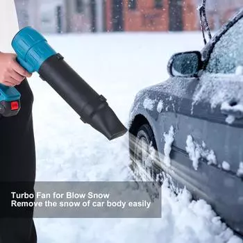 Jet Fan Blower 21V Jet Turbo Fan Мощный вентилятор с аккумулятором 1500 мАч и 3 сменными насадками EU PLUG синий