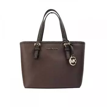 Jet Set Mocha Leather XS Carryall Top Zip Tote Bag Женский кошелек мульти