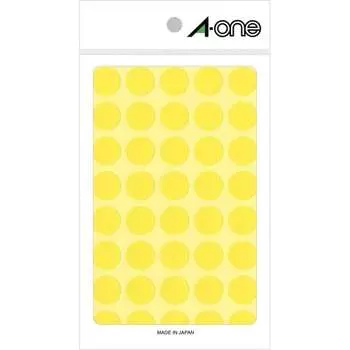 Этикетка A-One Color, желтая, круглая, 15 мм, 14 листов 07024