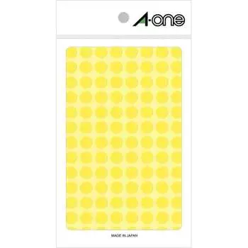 Этикетка A-One Color, желтая, круглая, 9 мм, 14 листов 07004