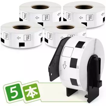 Этикетки для пищевых продуктов 23 мм x 23 мм 1000 шт. для принтера термобумаги для этикеток серии QL, 5 рулонов, совместимых с Brother. Всего 5000 этикеток DK DK-1221