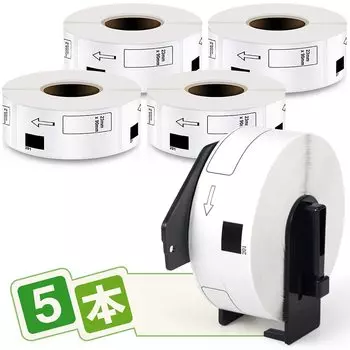 Этикетки с адресом 29 мм x 90 мм 400 Термобумага для самоклеящихся этикеток Принтер для 5 рулонов Совместим с этикетками Brother DK Всего 2000 шт. DK-1201 Листов/рулон