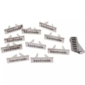 Этикетки Теги Буквенное шитье Прямоугольные металлические этикетки Ручная работа Одежда ручной работы Сумки для одежды 3.6cm*1cm