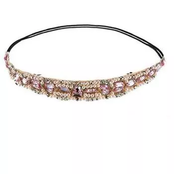 Этническая цветная бисерная повязка на голову ручной работы, жемчужная со стразами, бисерный ободок для волос для женщин и девочек, аксессуары для волос