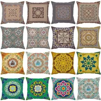 Этническая наволочка в стиле бохо с абстрактным геометрическим рисунком для спальни, садового кресла, наволочка, Мандала, Роскошная наволочка для гостиной 40x40cm