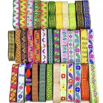 Этническая жаккардовая тесьма: 2 см Ханьфу DIY аксессуары и домашний декор