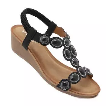 Этнические бохо-винтажные сандалии больших размеров со стразами 36 коричневый