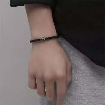 Этнические буддийские браслеты с пословицами для мужчин, ювелирные изделия, модный браслет ручной работы, мужские аксессуары для рук на удачу, подарок бойфренду белый