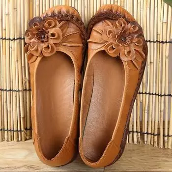 Этнические лоферы, роскошные женские туфли на плоской подошве из натуральной кожи, без шнуровки, оксфорды с цветочным узором, женские уютные повседневные мокасины женские