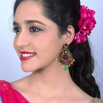 Этнические позолоченные серьги Jhumki из окисленного сплава Nakabh для женщин Стильные