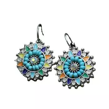 Этнические серьги Металлические инкрустированные серьги One Size