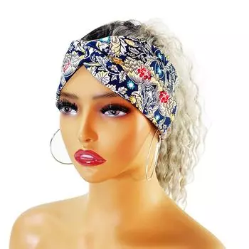 Этнические спортивные эластичные повязки для йоги, принтованная повязка на голову, женские, для девочек, резинка для волос, повязка на голову, повязки для волос, тюрбан, аксессуары, головной убор 10x24.5 cm