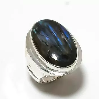 Этнические украшения ручной работы с драгоценным камнем Лабрадорит, мужское кольцо, размер 10 VR-2393