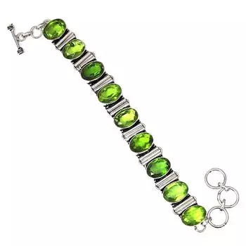 Этнические ювелирные изделия ручной работы из кварца и перидота, браслеты 7-8 дюймов