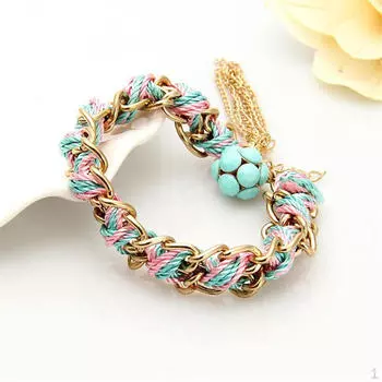 Этнический богемный браслет плетеная веревочная цепочка для женщин и девочек 17,5 см