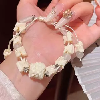 Этнический браслет ручной работы с драконом и львом: Китайский стиль, высокая стоимость, ювелирные изделия на удачу S637 серебряный