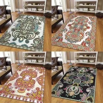 Этнический цветочный дизайн ковров гостиная ковер для спальни мягкие ковры в стиле бохо большой цветочный ковер машинная стирка нескользящий дверной коврик 40X60cm-16x24in