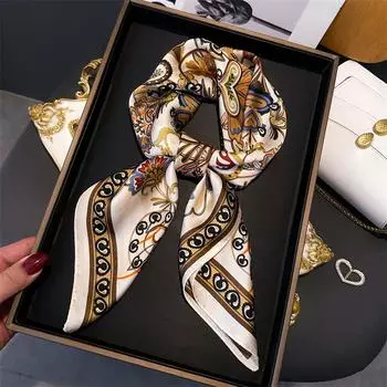 Этнический ретро-стиль, небольшой квадратный шарф, искусственный шелковый шарф, платок на голову, женский шарф, печатный шарф для защиты шеи, профессиональный шарф 70*70cm