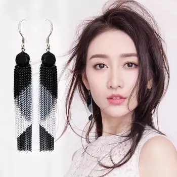 Этнический стиль Чистый темперамент ручной работы серьги Богемный ретро многослойные постепенное изменение бахрома серьги для женщин красный