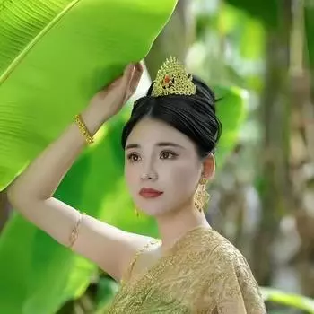 Этнический стиль гребень для волос аксессуары с цветной драгоценной короной тайские украшения золотой