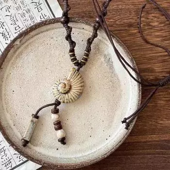 Этнический стиль Керамическая раковина ожерелье ювелирные изделия аксессуары длинный свитер цепочка для женщин